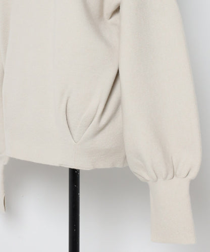 Front-Back 2Way Volume Sleeve Tucked Hem Anti-Static Knit [LADIES] 28