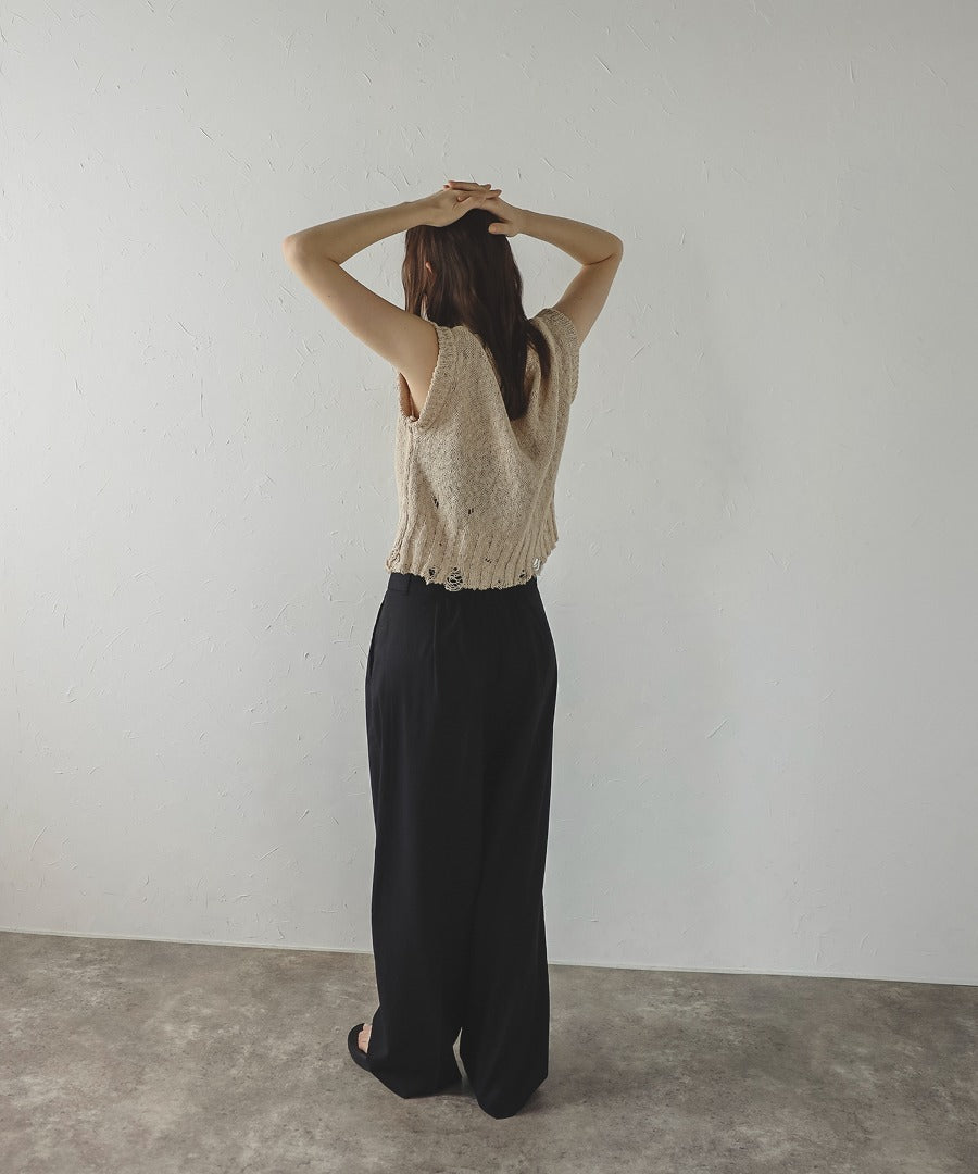 Damage Wash Knit Vest [LADIES] 3