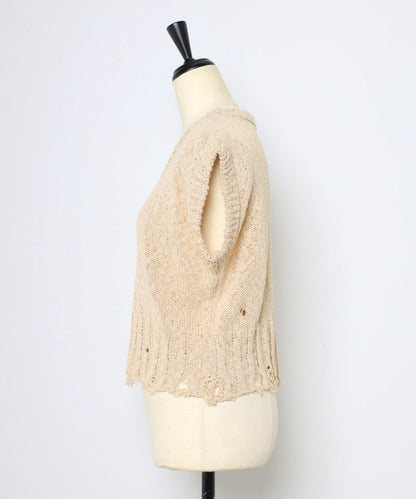 Damage Wash Knit Vest [LADIES] 7