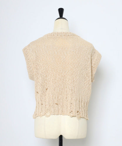Damage Wash Knit Vest [LADIES] 8