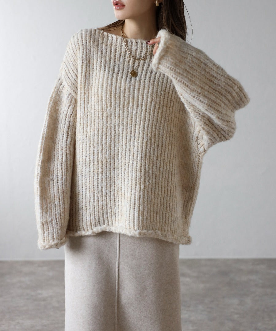 Alpaca Touch Boat Neck Low Gauge Knit [LADIES] 1