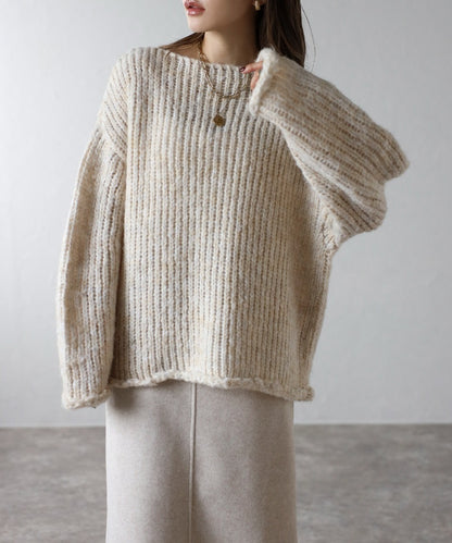 Alpaca Touch Boat Neck Low Gauge Knit [LADIES] 1
