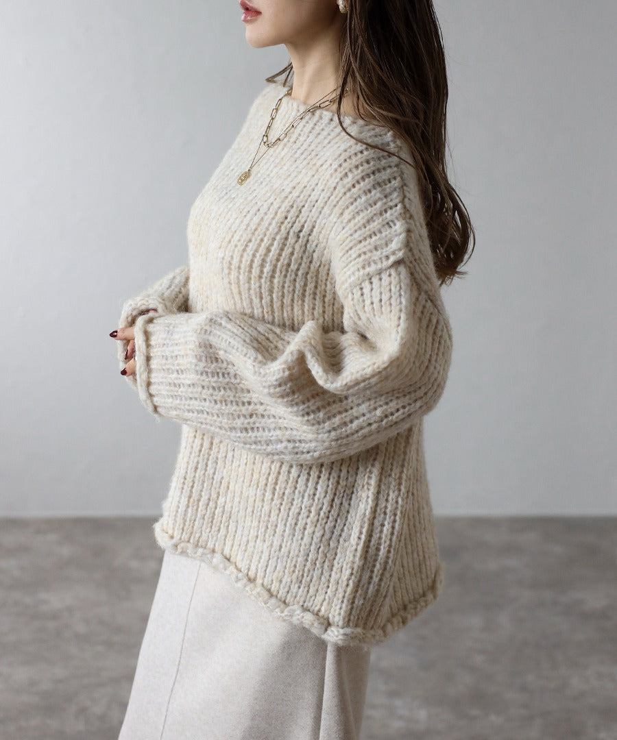 Alpaca Touch Boat Neck Low Gauge Knit [LADIES] 2