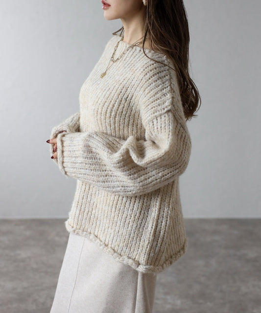 Alpaca Touch Boat Neck Low Gauge Knit [LADIES] 2