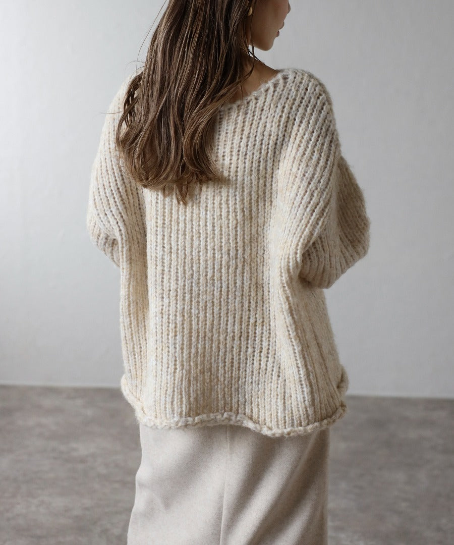 Alpaca Touch Boat Neck Low Gauge Knit [LADIES] 3