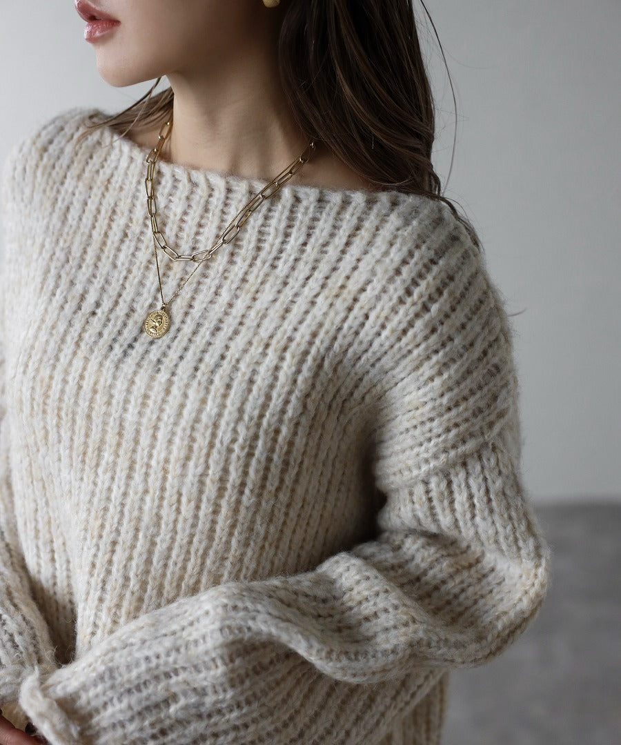Alpaca Touch Boat Neck Low Gauge Knit [LADIES] 7