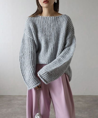 Alpaca Touch Boat Neck Low Gauge Knit [LADIES] 10