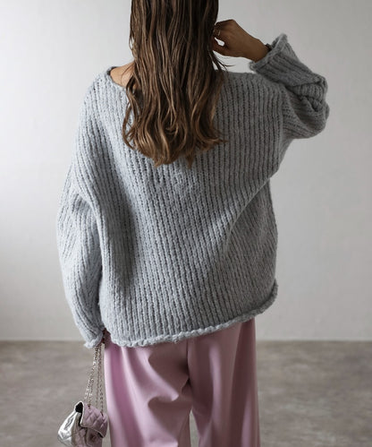 Alpaca Touch Boat Neck Low Gauge Knit [LADIES] 12