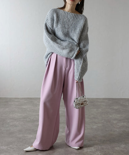 Alpaca Touch Boat Neck Low Gauge Knit [LADIES] 13