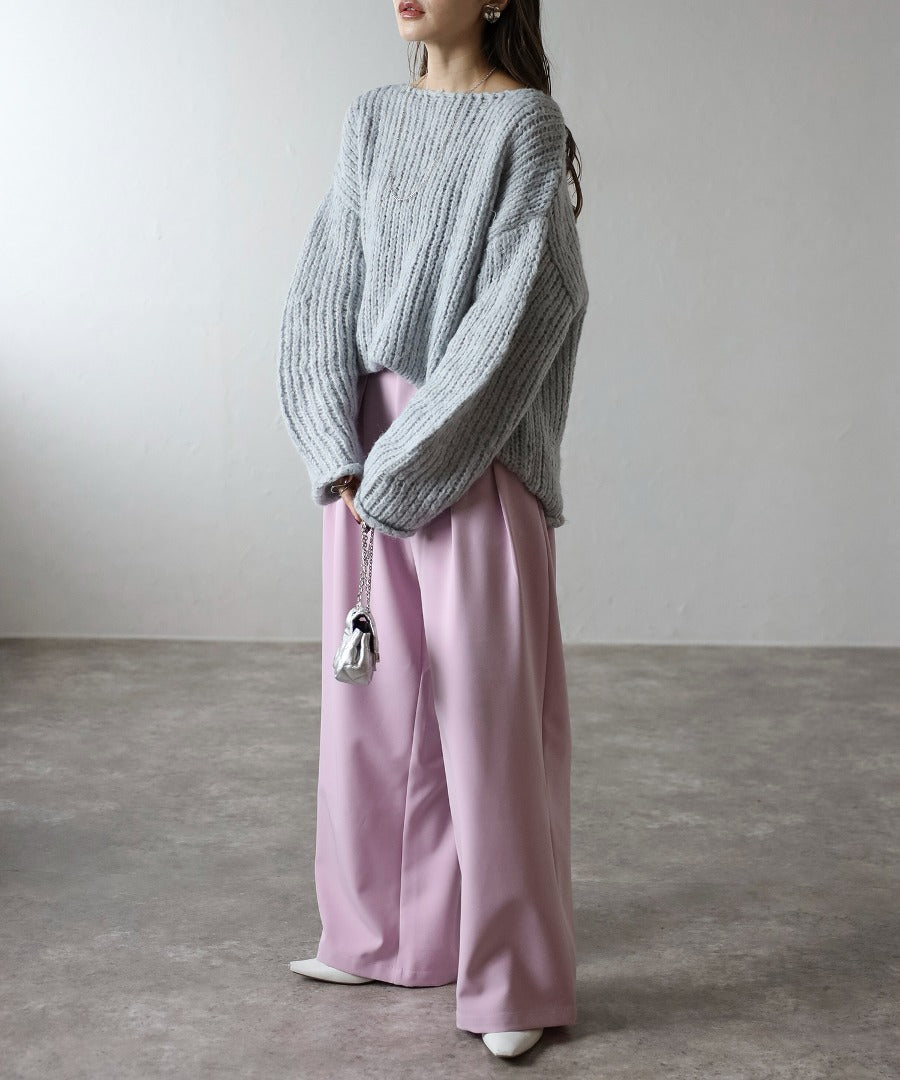 Alpaca Touch Boat Neck Low Gauge Knit [LADIES] 14