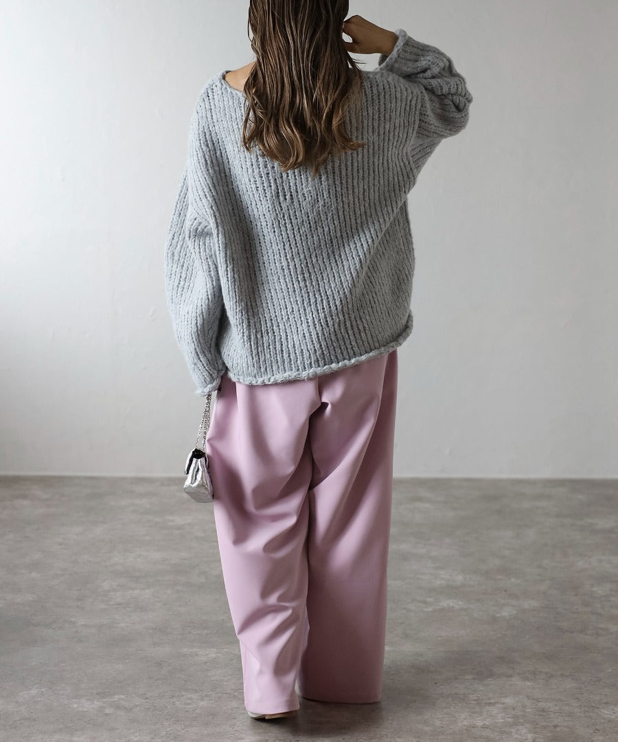 Alpaca Touch Boat Neck Low Gauge Knit [LADIES] 15