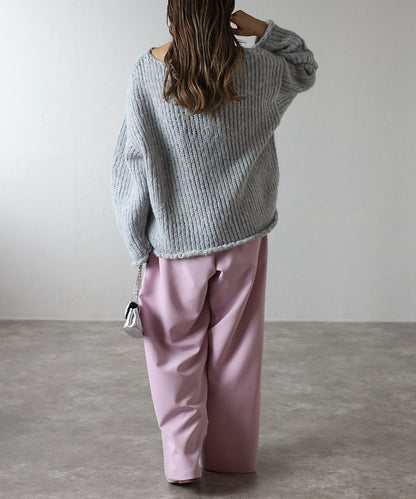 Alpaca Touch Boat Neck Low Gauge Knit [LADIES] 15