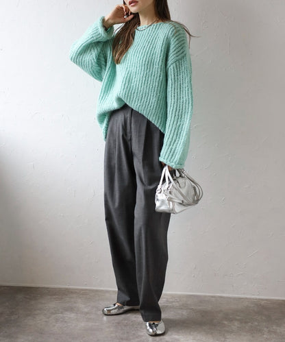 Alpaca Touch Boat Neck Low Gauge Knit [LADIES] 19