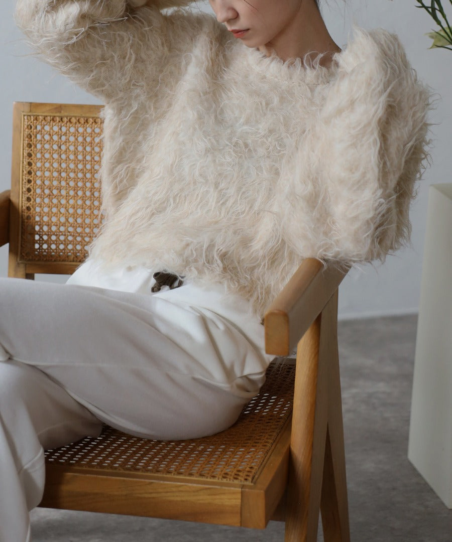 Teddy Bear Shaggy Cropped Pullover [LADIES] 1