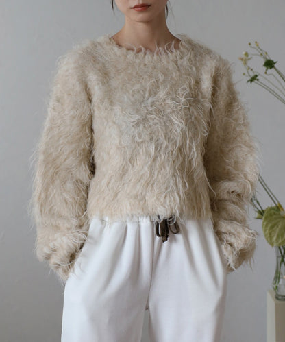 Teddy Bear Shaggy Cropped Pullover [LADIES] 2