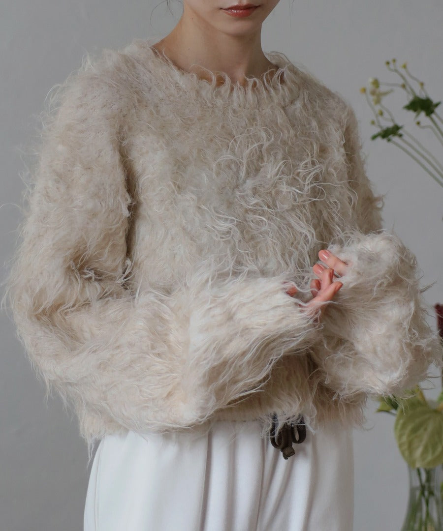 Teddy Bear Shaggy Cropped Pullover [LADIES] 8