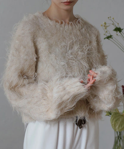 Teddy Bear Shaggy Cropped Pullover [LADIES] 8