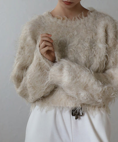 Teddy Bear Shaggy Cropped Pullover [LADIES] 9