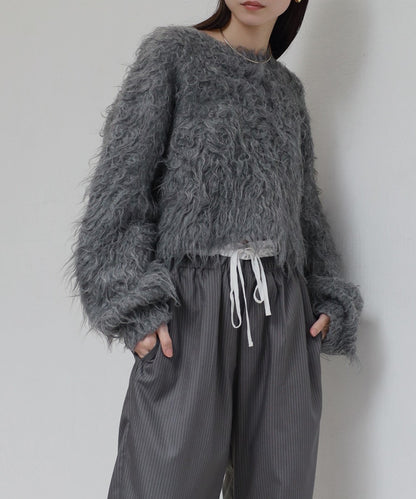 Teddy Bear Shaggy Cropped Pullover [LADIES] 11