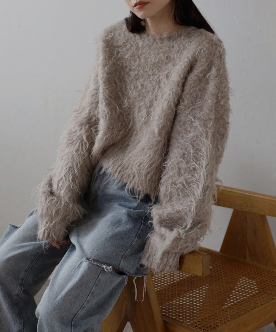 Teddy Bear Shaggy Cropped Pullover [LADIES] 16