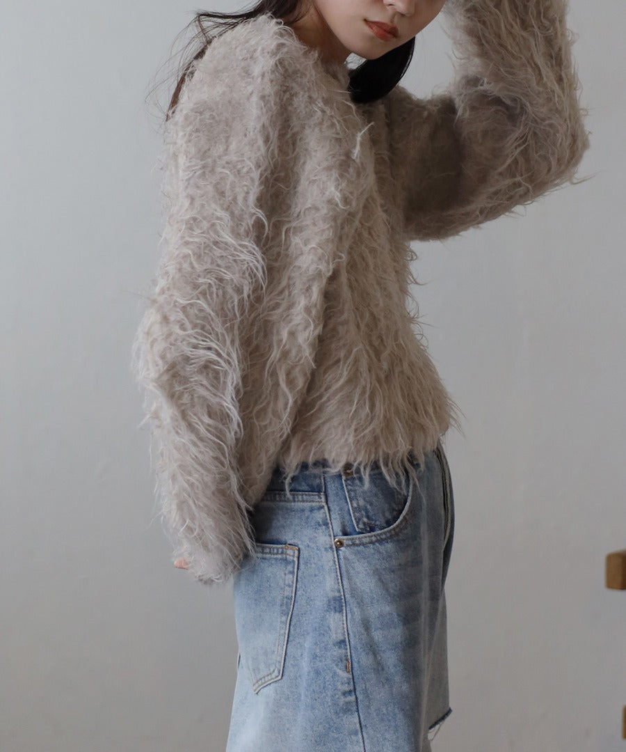 Teddy Bear Shaggy Cropped Pullover [LADIES] 18
