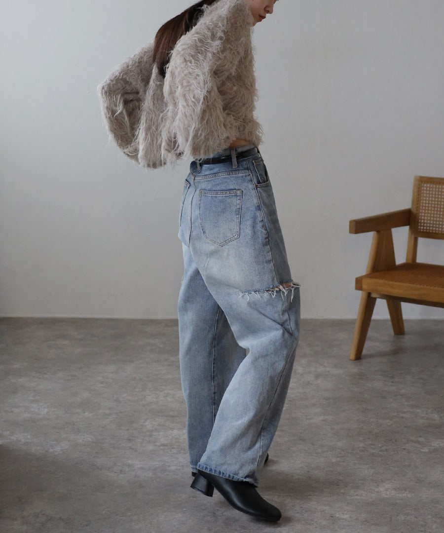 Teddy Bear Shaggy Cropped Pullover [LADIES] 19