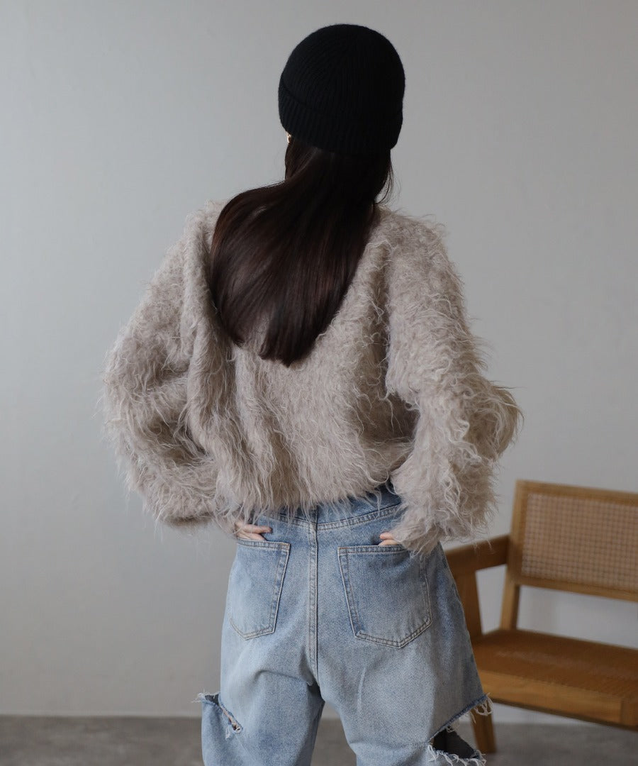 Teddy Bear Shaggy Cropped Pullover [LADIES] 20