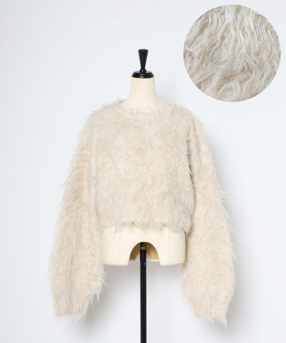 Teddy Bear Shaggy Cropped Pullover [LADIES] 23