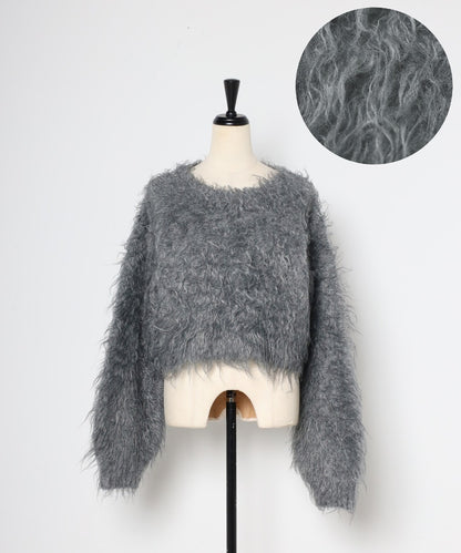 Teddy Bear Shaggy Cropped Pullover [LADIES] 24
