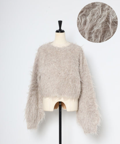 Teddy Bear Shaggy Cropped Pullover [LADIES] 25