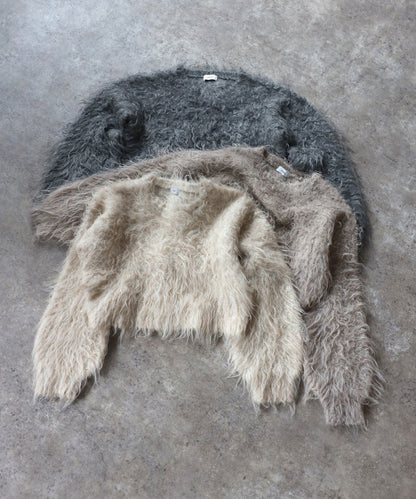 Teddy Bear Shaggy Cropped Pullover [LADIES] 30