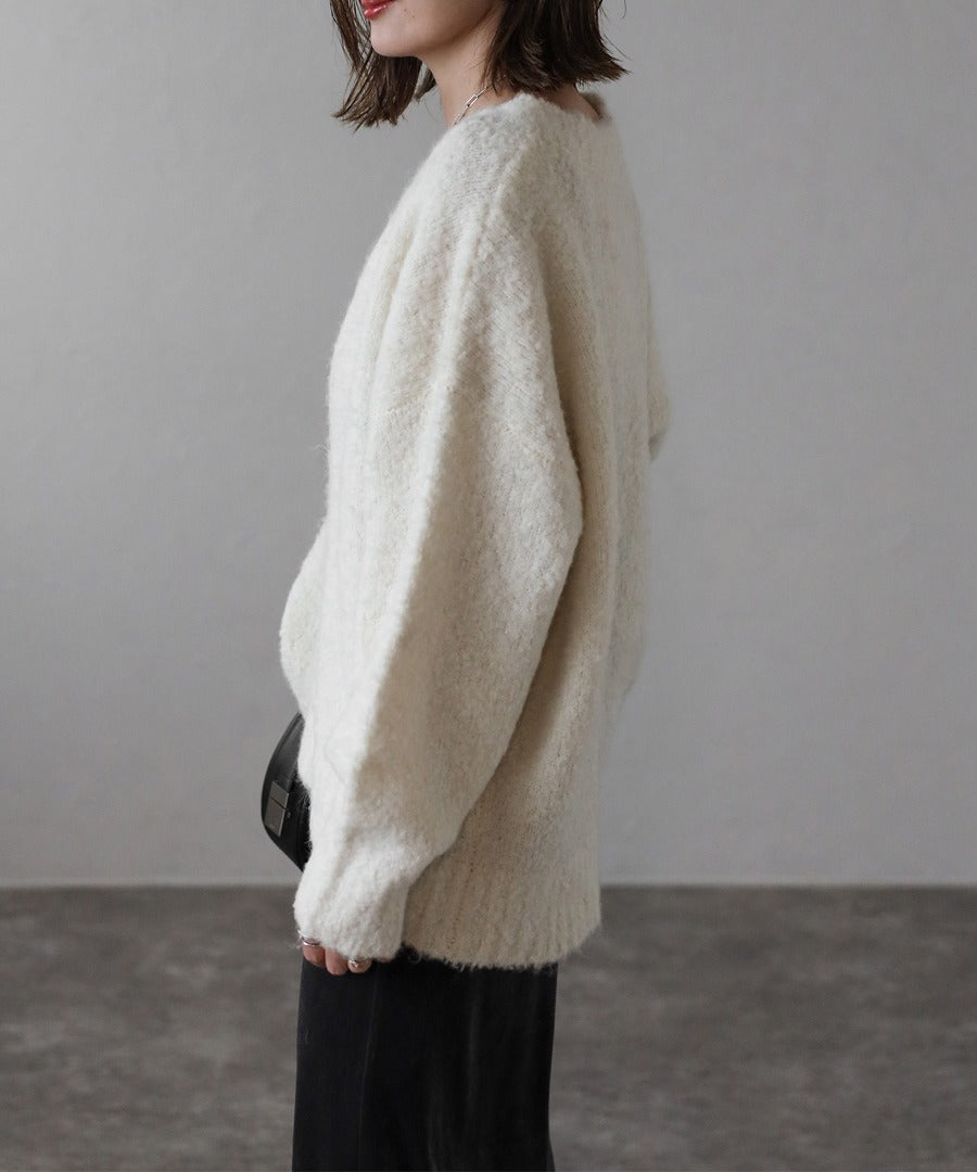 Boucle Deep V-Neck Knit [LADIES] 3
