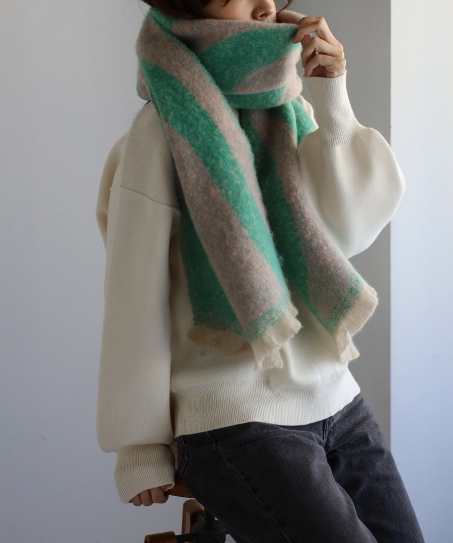 Bicolor Wave Pattern Muffler [LADIES] 9