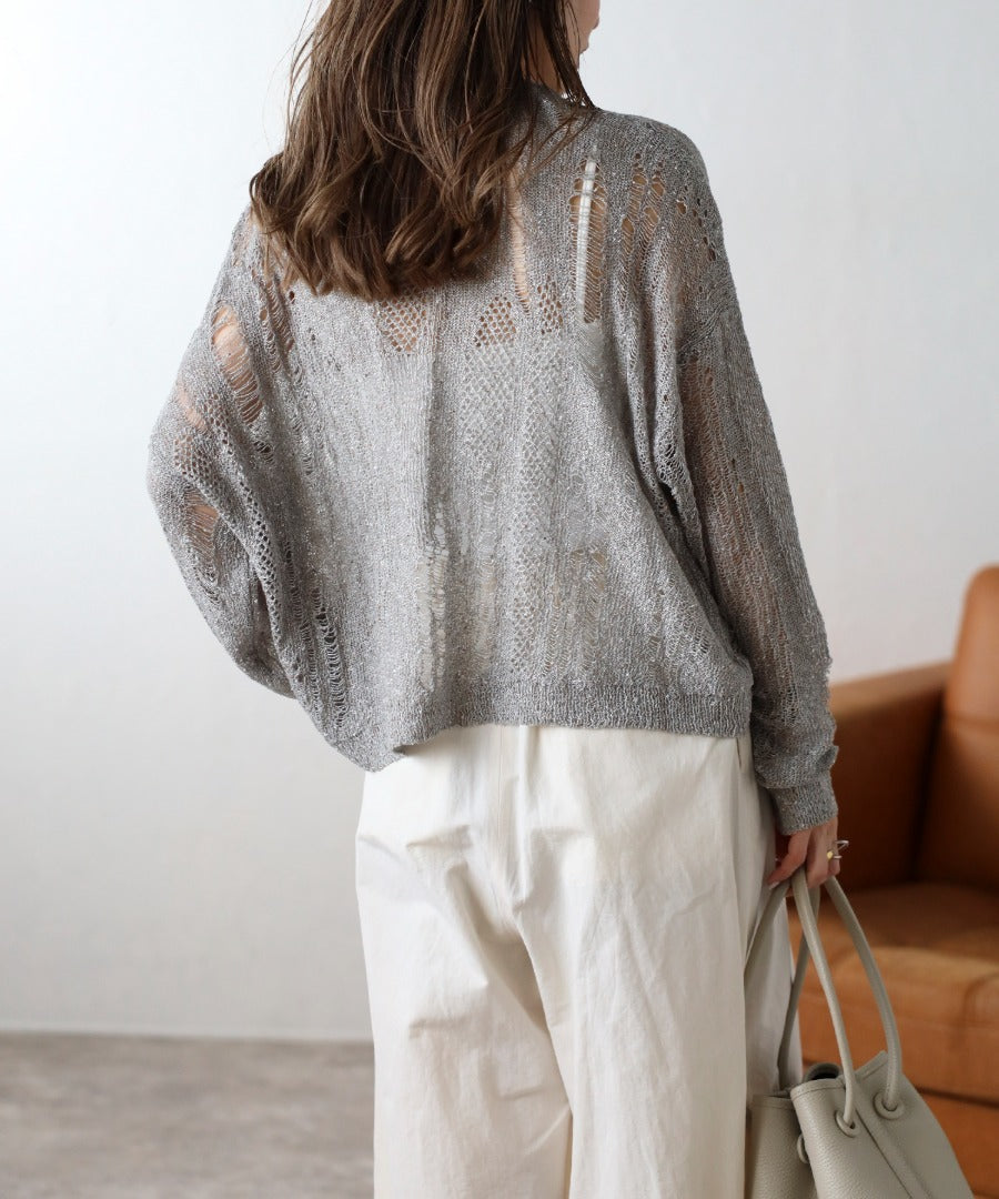 Crew Neck Damage Knit [LADIES] 5