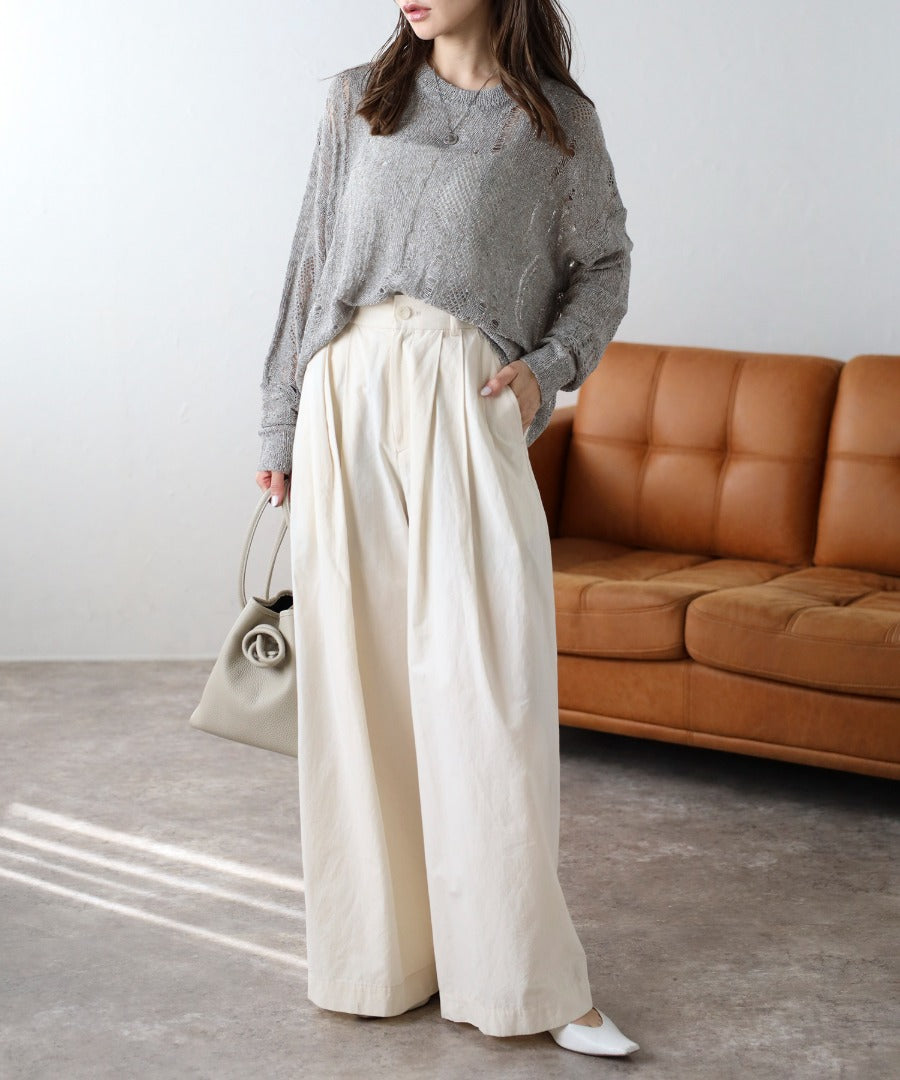 Crew Neck Damage Knit [LADIES] 6