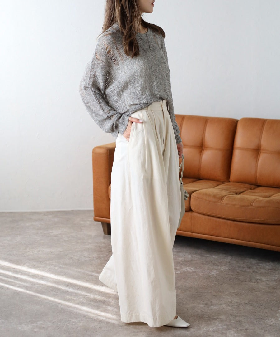 Crew Neck Damage Knit [LADIES] 7