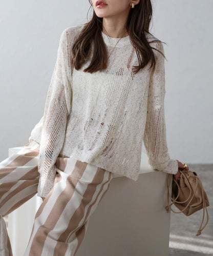 Crew Neck Damage Knit [LADIES] 11