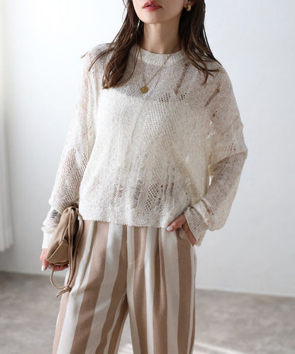 Crew Neck Damage Knit [LADIES] 12