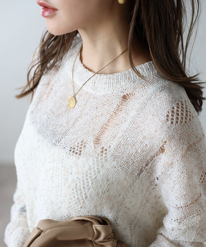 Crew Neck Damage Knit [LADIES] 19