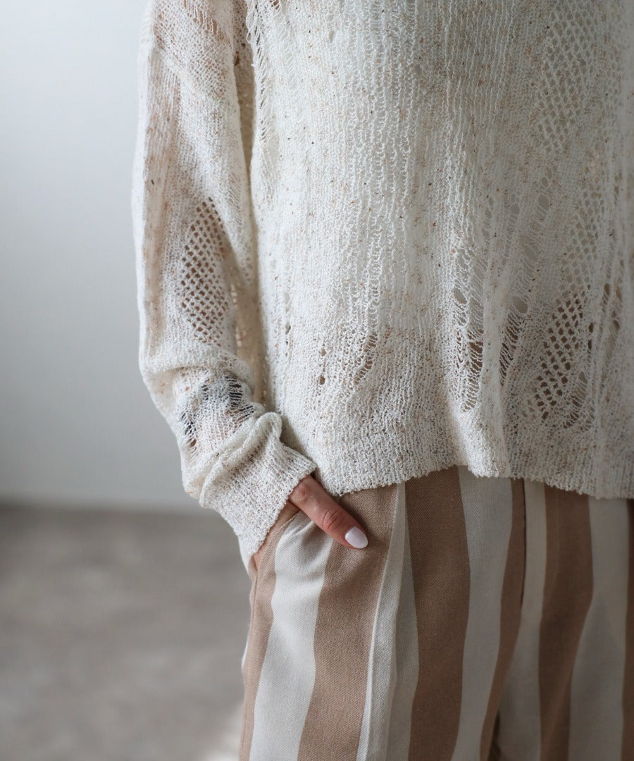 Crew Neck Damage Knit [LADIES] 20