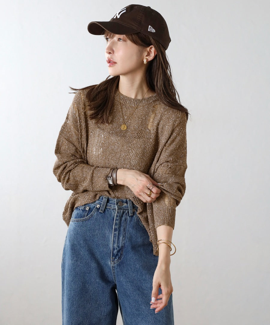 Crew Neck Damage Knit [LADIES] 21