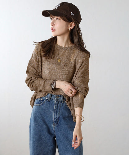 Crew Neck Damage Knit [LADIES] 21