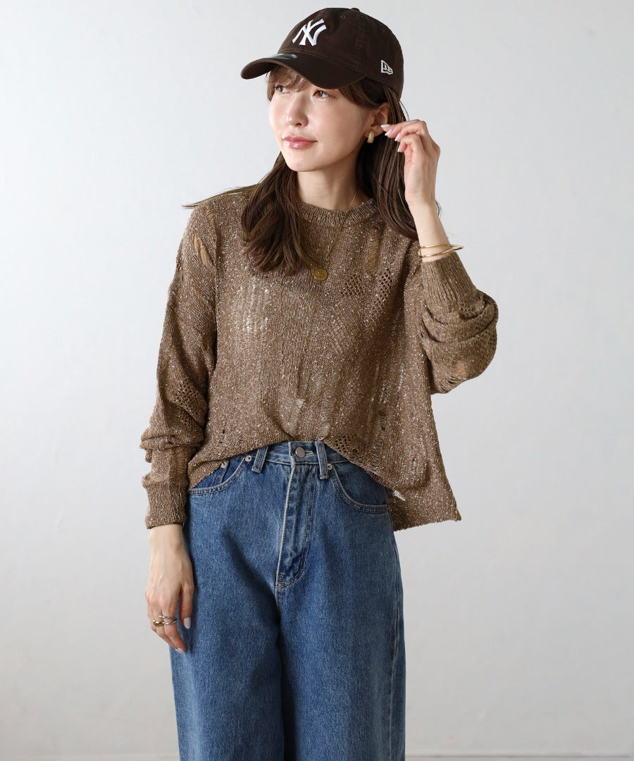 Crew Neck Damage Knit [LADIES] 22
