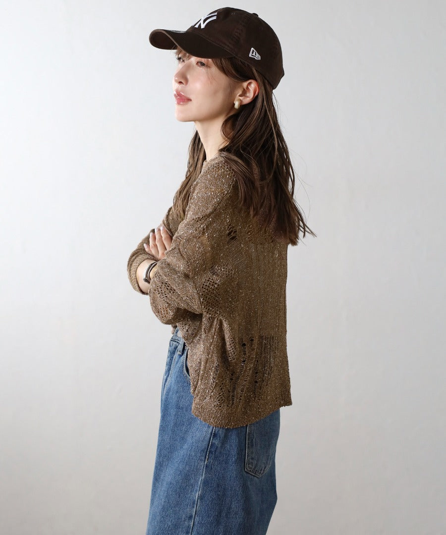 Crew Neck Damage Knit [LADIES] 23