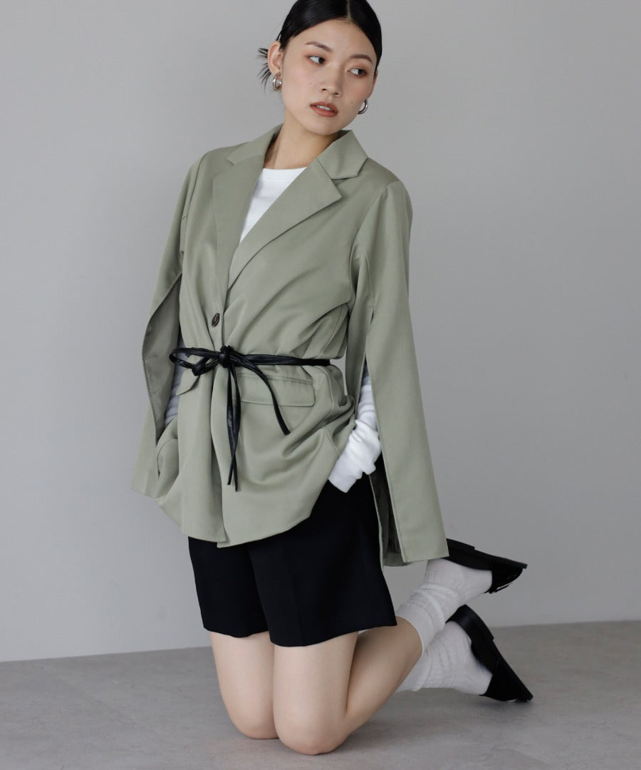 Belted Sleeve Slit Jacket [LADIES] 21