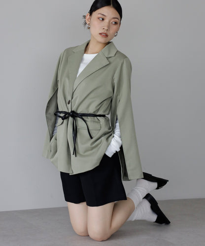 Belted Sleeve Slit Jacket [LADIES] 21