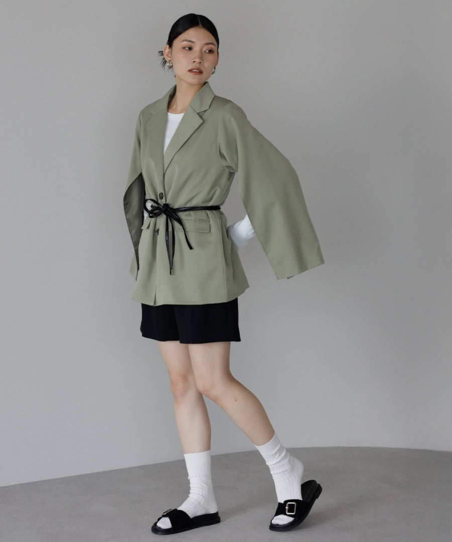Belted Sleeve Slit Jacket [LADIES] 24
