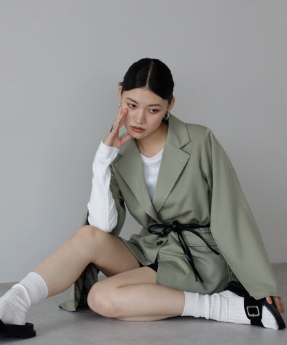 Belted Sleeve Slit Jacket [LADIES] 25