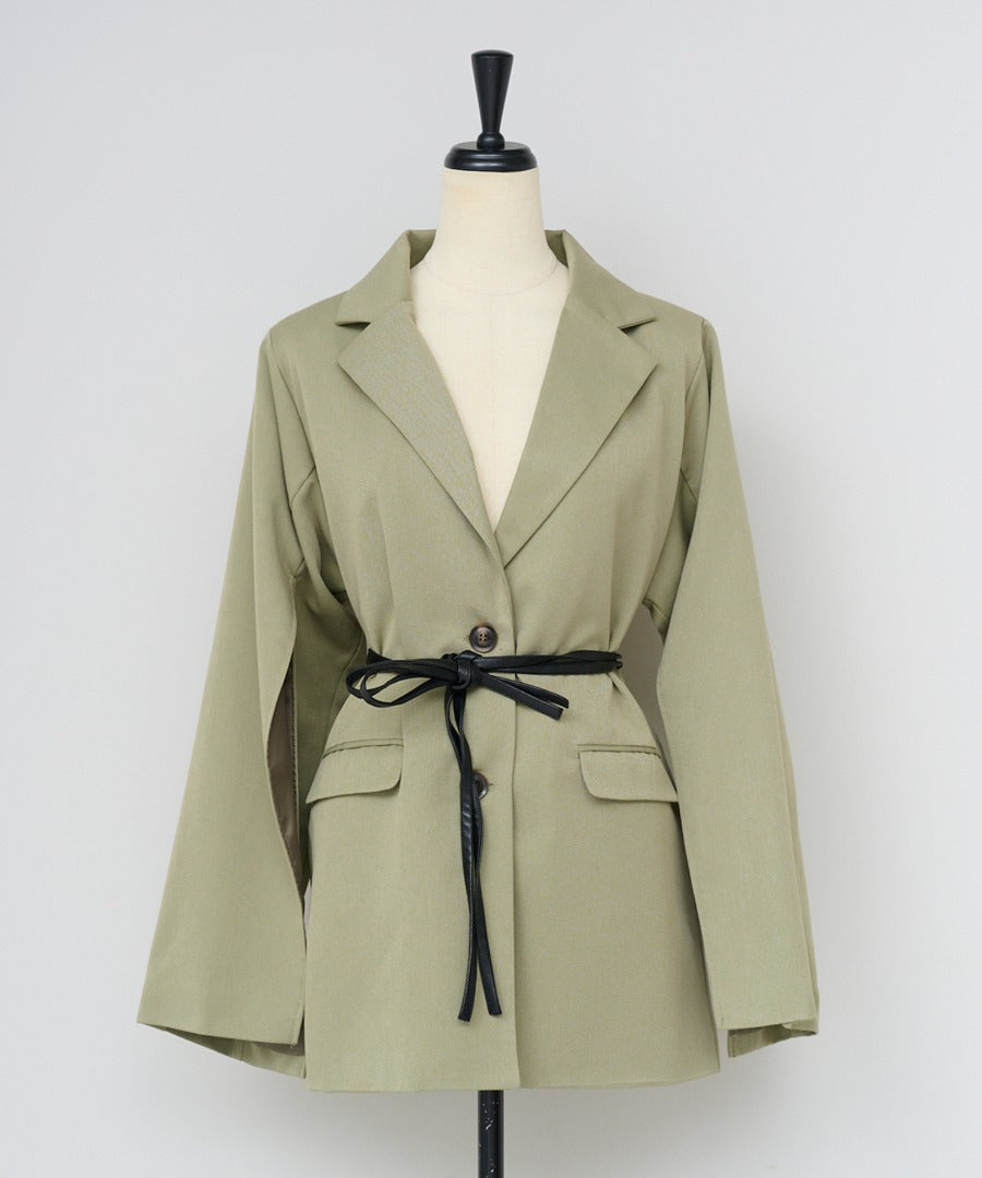 Belted Sleeve Slit Jacket [LADIES] 30