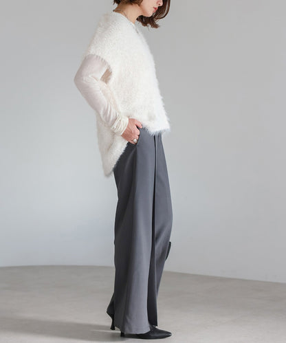 V-Neck Shaggy Knit Vest [LADIES] 5